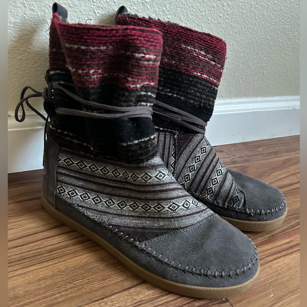 Toms Nepal BOOTS Chestnut Suede Leather With Trim